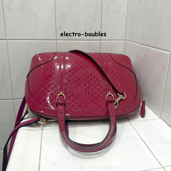 Gucci Style # 309617 Micro1Guccissima Convertible Med Dome Patent Leather - EUC! - Picture 13 of 16